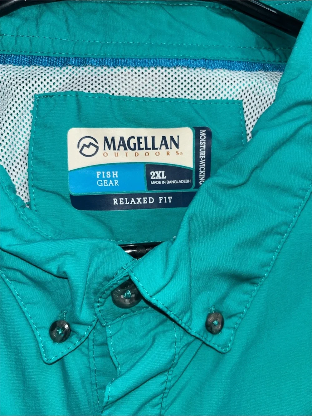 Magellan Outdoors Teal Relaxed-Fit Fishing Shirt